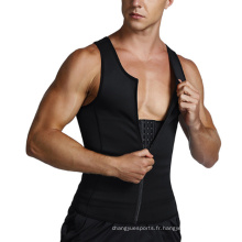 Chemises de compression pour hommes zipper sueur chaude mincer